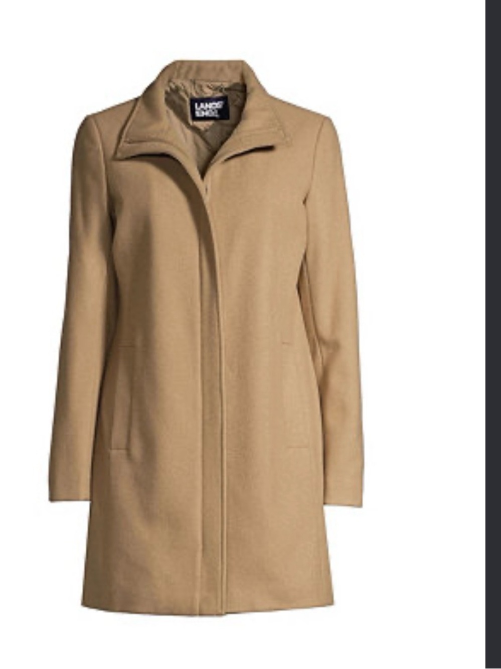 Lands' End Women's Plus size 22 Camel Wool-Blend Coat, GUC